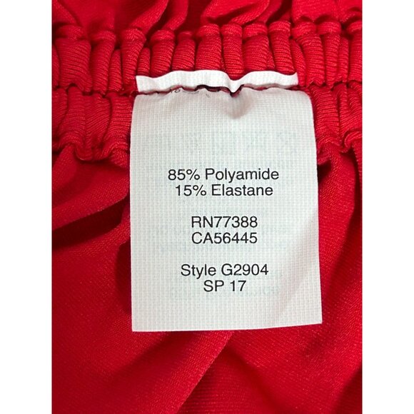 J. Crew Tasseled /Ruched Rash Guard Swim Top Long Sleeve in Red - Sz L - NWT - Picture 7 of 9